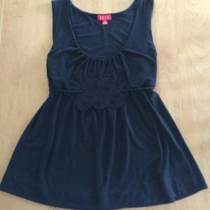 Elle Women's Sleeveless Tie-Back Shirt, Scoop Neck w/Embellishment, Women's Med